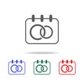 wedding date icons. Elements of wedding in multi colored icons. Premium quality graphic design icon. Simple icon for websites, web Royalty Free Stock Photo