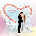 Wedding day, bride and groom Royalty Free Stock Photo