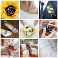 Wedding day collage Royalty Free Stock Photo