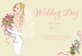 Wedding Day invitation with beautiful fiancee Royalty Free Stock Photo