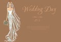 Wedding Day invitation with beautiful fiancee