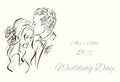 Wedding Day invitation with sweet couple Royalty Free Stock Photo