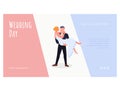 Wedding day landing page flat vector design.