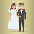 Wedding Day Web Banner. Newlyweds Couple Design Royalty Free Stock Photo
