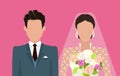 Wedding Day Web Banner. Newlyweds Couple Design Royalty Free Stock Photo