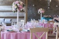 Wedding decor at the banquet. Royalty Free Stock Photo