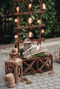 Wedding decor with natural elements Royalty Free Stock Photo