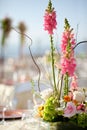 Wedding decor table setting and flowers Royalty Free Stock Photo