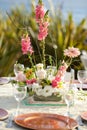 Wedding decor table setting and flowers Royalty Free Stock Photo