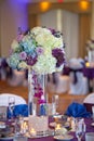 Wedding decor table setting and flowers Royalty Free Stock Photo