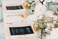 Wedding decor in white green tones Royalty Free Stock Photo