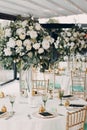 Wedding decor in white green tones Royalty Free Stock Photo