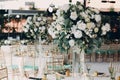 Wedding decor in white green tones