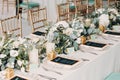 Wedding decor in white green tones