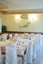 Wedding decorated restaurant enterior