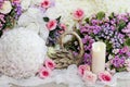 Wedding decorated with swans Royalty Free Stock Photo