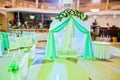Wedding decoration with arch and table Royalty Free Stock Photo