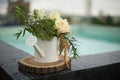 Wedding decoration with natural flowers centerpiece