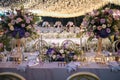 Wedding Decoration White and purple Flower, Fairytales with Nightsky stars outdoors.