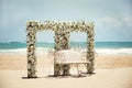 Wedding decorations on the beach Royalty Free Stock Photo