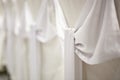 Wedding decorations - white satin bows Royalty Free Stock Photo