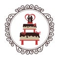 Wedding delicious cake icon