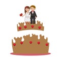 Wedding delicious cake icon