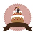 Wedding delicious cake icon