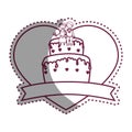 Wedding delicious cake icon