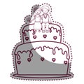 Wedding delicious cake icon