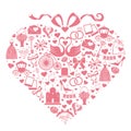 Wedding Design icons for Web and Mobile in hearts