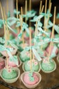 Wedding dessert cake pops Royalty Free Stock Photo