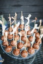 Wedding dessert cake pops Royalty Free Stock Photo