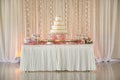 Wedding Dessert Table With Flowers Royalty Free Stock Photo