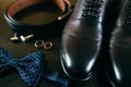 Wedding details. groom set. Men`s accessories, shoes, rings