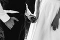 Wedding details.holding hands. love. wedding. the details. tenderness. Royalty Free Stock Photo