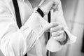 Wedding details. Man accessories.groom getting ready Royalty Free Stock Photo