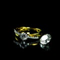 Wedding diamond ring Royalty Free Stock Photo