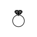 Wedding diamond ring solid icon, engagement ring Royalty Free Stock Photo