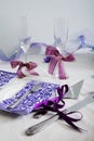 A wedding dining table arrangement Royalty Free Stock Photo