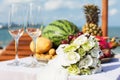 Wedding dinner on the beach. Royalty Free Stock Photo