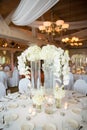 Wedding dinner table centerpiece Royalty Free Stock Photo