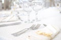 Wedding dinner table set Royalty Free Stock Photo