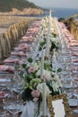 Wedding dinner table set up Royalty Free Stock Photo