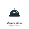 Wedding dinner vector icon on white background. Flat vector wedding dinner icon symbol sign from modern birthday and party Royalty Free Stock Photo