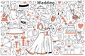 Wedding doodle set