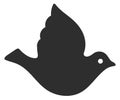 Wedding dove black icon. Peace bird symbol Royalty Free Stock Photo