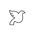 Wedding dove line icon