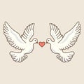 Wedding Dove With Love Icon, Wedding Element, Pigeon Couple