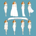 Wedding draw dresses set.